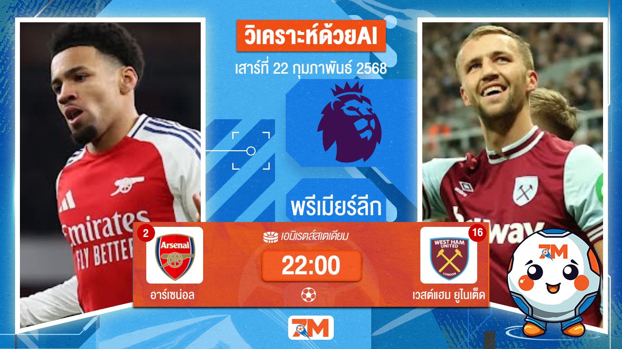 AI น้อง ball7m วิเคราะห์ฟุตบอลพรีเมียร์ลีก ระหว่าง อาร์เซน่อล พบ เวสต์แฮมยูไนเต็ด