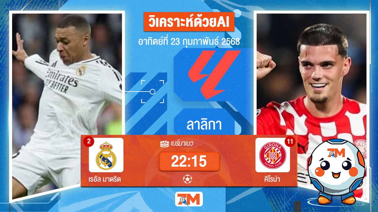 AI น้อง ball7m วิเคราะห์ฟุตบอลลาลิกา ระหว่าง เรอัล มาดริด พบ คิโรน่า