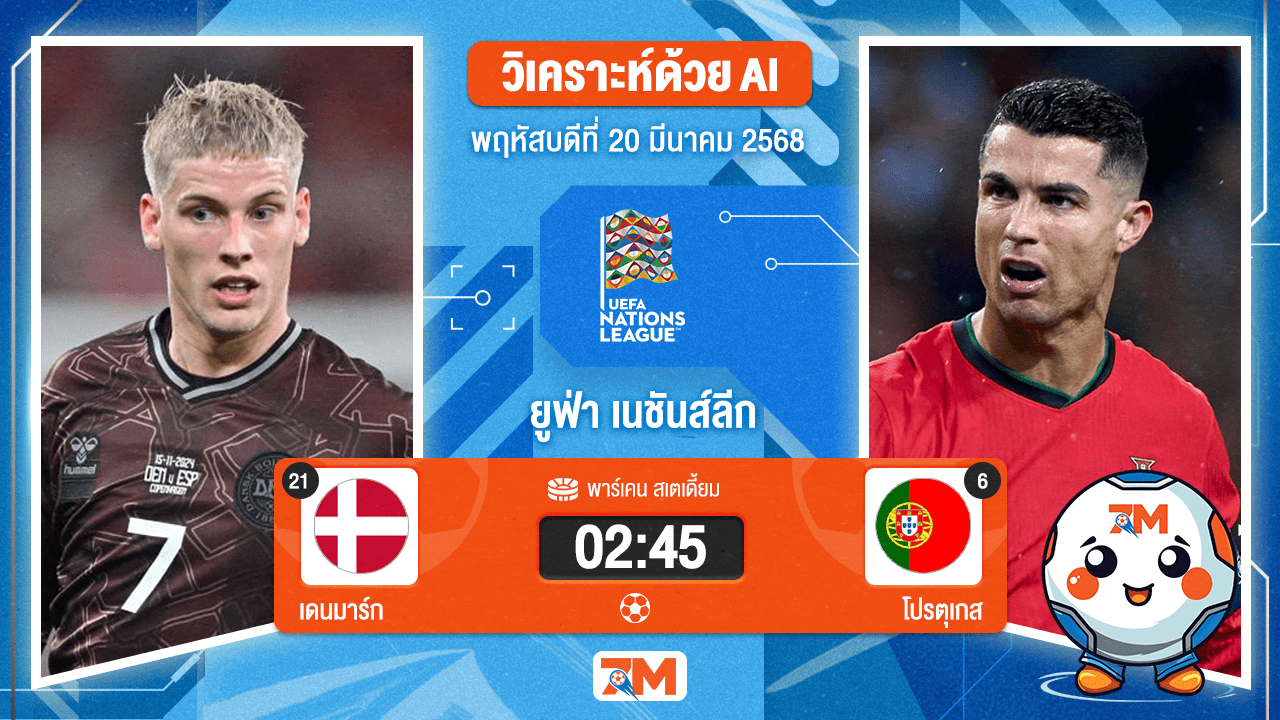 วิเคราะห์ฟุตบอลยูฟ่าเนชันส์ลีก ลีก เอ ระหว่าง เดนมาร์ก พบ โปรตุเกส รอบ 8 ทีมสุดท้าย เกมที่ 1