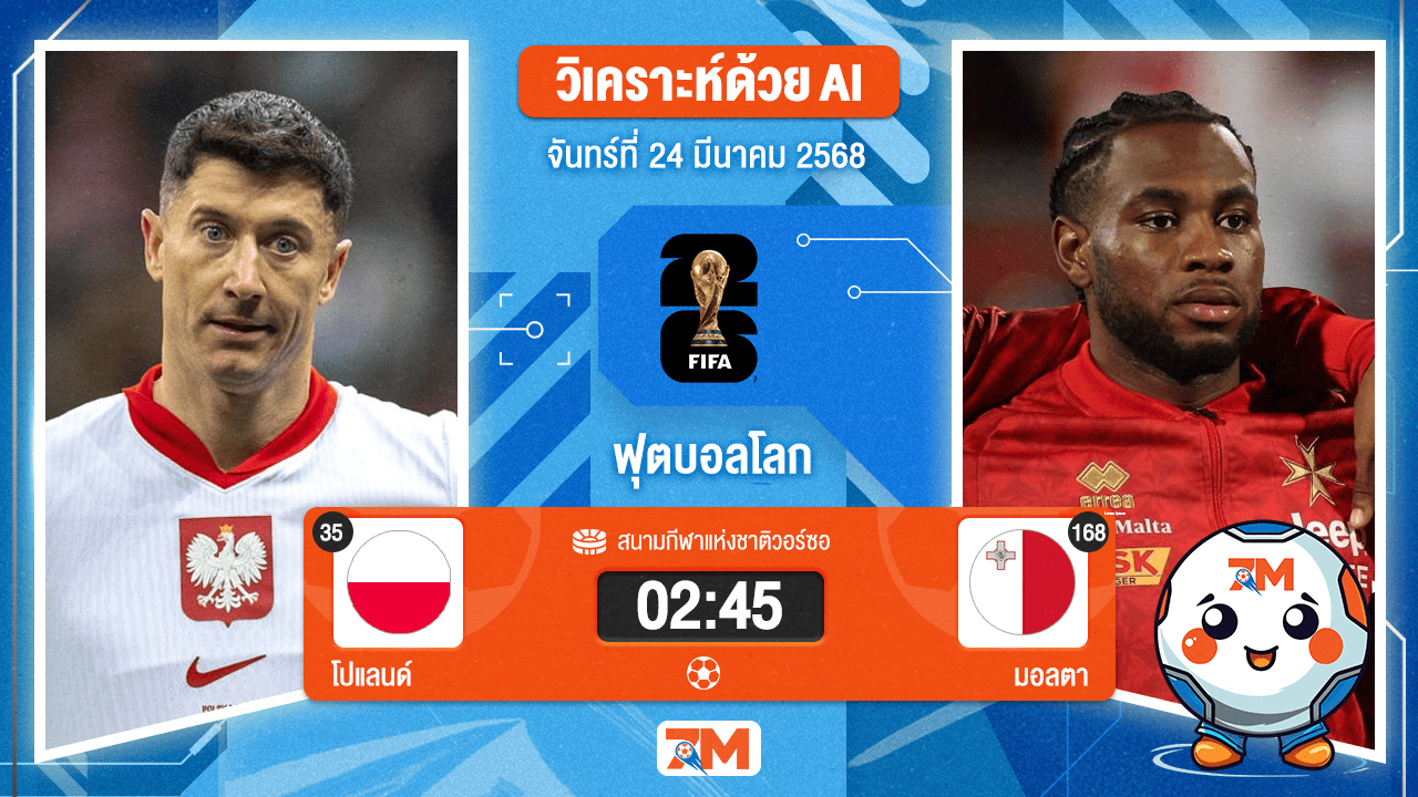 วิเคราะห์ฟุตบอลโลก รอบคัดเลือก โซนยุโรป ระหว่าง โปแลนด์ พบ มอลตา