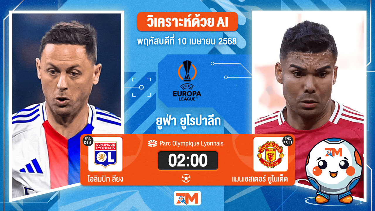วิเคราะห์ฟุตบอล ยูฟ่ายูโรปาลีก ระหว่าง โอลิมปิก ลียง พบ แมนเชสเตอร์ ยูไนเต็ด