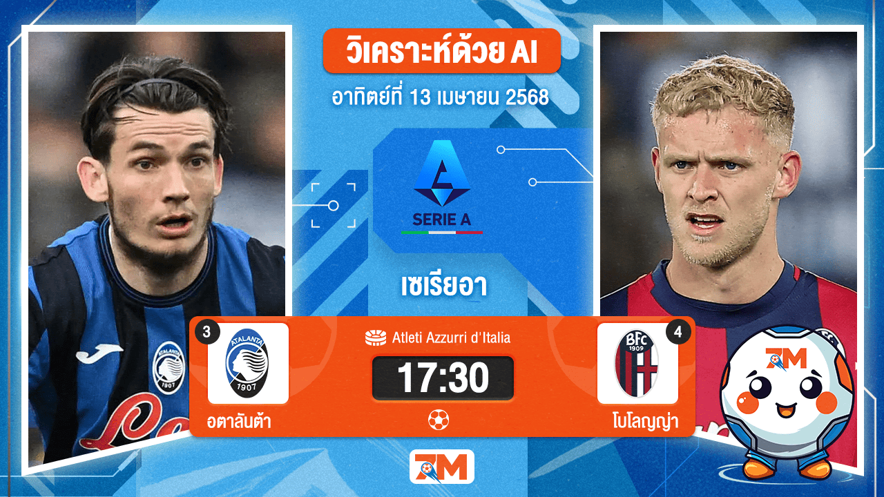 วิเคราะห์ฟุตบอล เซเรียอา ระหว่าง อตาลันต้า พบ โบโลญญ่า
