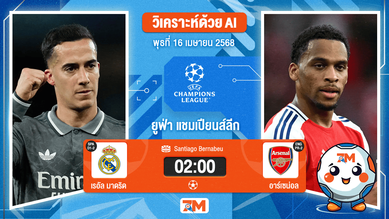 วิเคราะห์ฟุตบอล ยูฟ่าแชมเปียนส์ลีก ระหว่าง เรอัล มาดริด พบ อาร์เซนอล