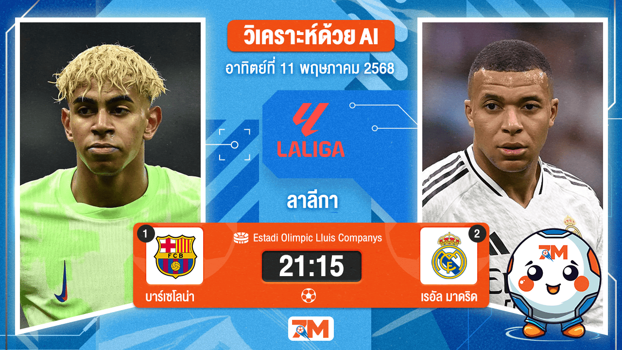 วิเคราะห์ฟุตบอล ลาลิกา ระหว่าง บาร์เซโลน่า พบ เรอัล มาดริด
