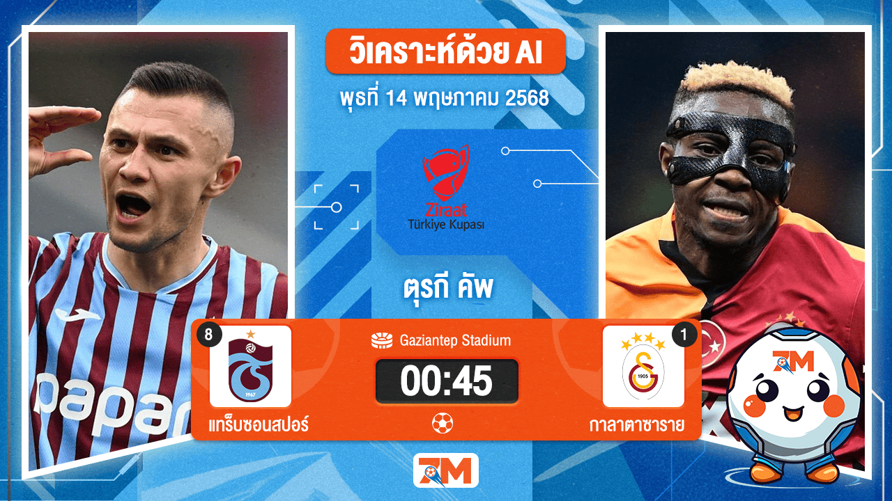 วิเคราะห์ฟุตบอล เตอร์กิช คัพ ระหว่าง แทร็บซอนสปอร์ พบ กาลาตาซาราย