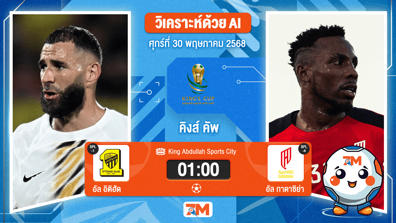 วิเคราะห์ฟุตบอล Saudi Kings Cup ระหว่าง อัล อิติฮัด(ซาอุฯ) พบ อัล กาดาซิย่า