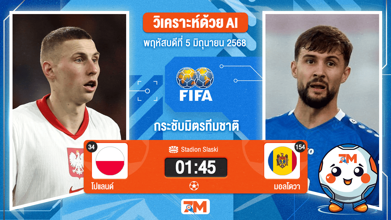 วิเคราะห์ฟุตบอล กระชับมิตรทีมชาติ ระหว่าง โปแลนด์ พบ มอลโดวา