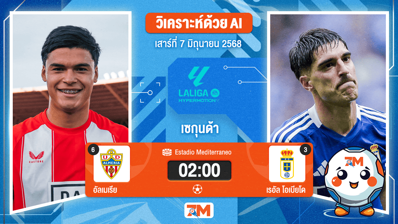 วิเคราะห์ฟุตบอล เซกุนด้า ดิวิชั่น ระหว่าง อัลเมเรีย พบ เรอัล โอเบียโด