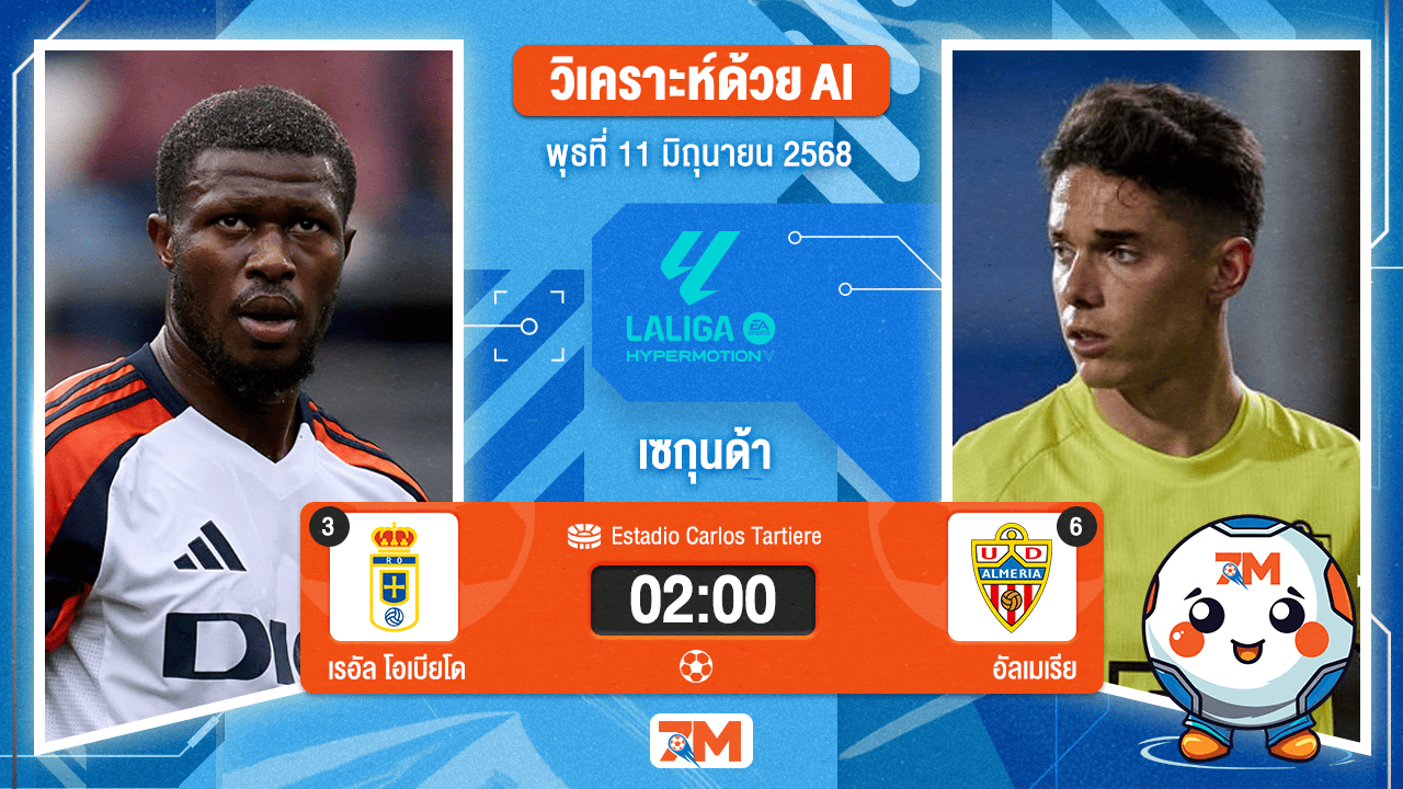 วิเคราะห์ฟุตบอล เซกุนด้า ดิวิชั่น ระหว่าง เรอัล โอเบียโด พบ อัลเมเรีย