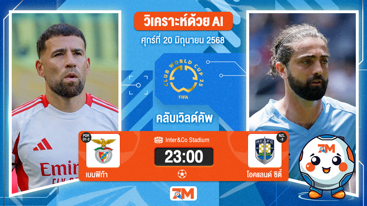 วิเคราะห์ฟุตบอล ฟีฟ่าคลับเวิลด์คัพ ระหว่าง เบนฟิก้า พบ โอคแลนด์ ซิตี้