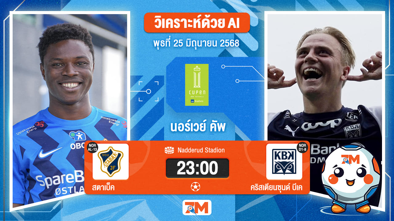 วิเคราะห์ฟุตบอล นอร์เวย์ คัพ ระหว่าง สตาเบ็ค พบ คริสเตียนซุนด์ บีเค