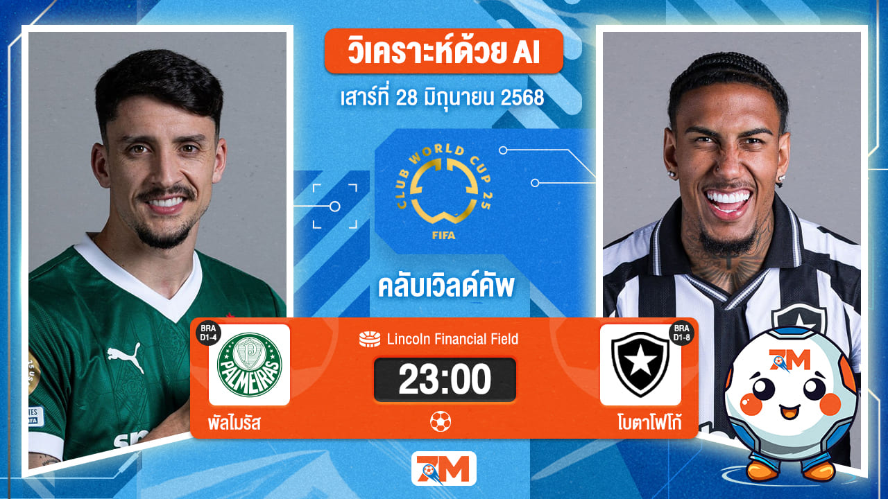 วิเคราะห์ฟุตบอล ฟีฟ่าคลับเวิลด์คัพ ระหว่าง พัลไมรัส พบ โบตาโฟโก้ อาร์เจ