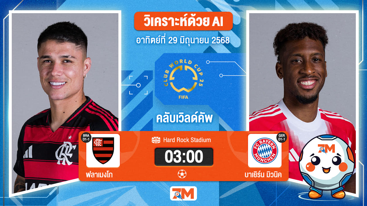 วิเคราะห์ฟุตบอล ฟีฟ่าคลับเวิลด์คัพ ระหว่าง ฟลาเมงโก พบ บาเยิร์น มิวนิค