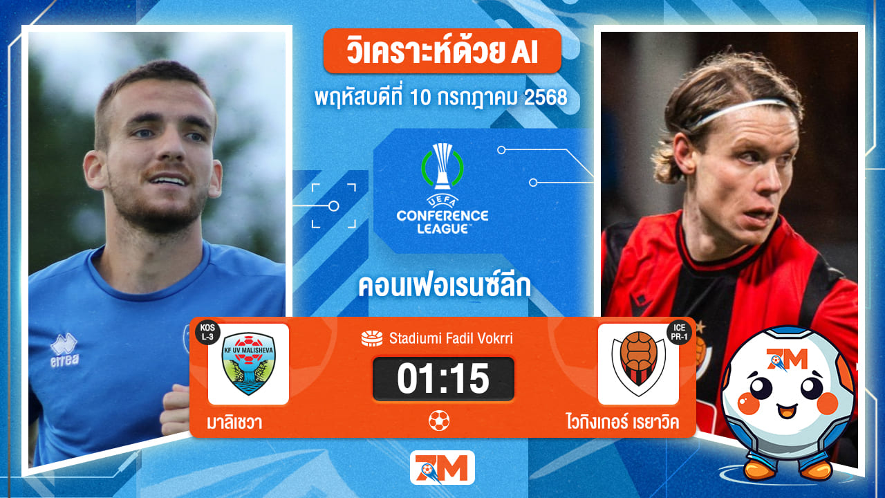 วิเคราะห์ฟุตบอล ยูฟ่ายูโรปาคอนเฟอเรนซ์ลีก ระหว่าง Malisheva พบ ไวกิงเกอร์ เรยาวิค
