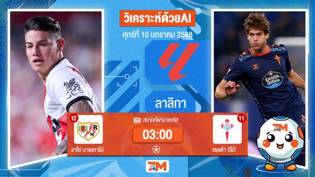 AI น้อง ball7m วิเคราะห์ฟุตบอลลาลิกา ระหว่าง ราโย่ บาเยกาโน่ พบ เซลต้าบีโก้