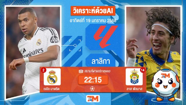 AI น้อง ball7m วิเคราะห์ฟุตบอลลาลิกา ระหว่าง เรอัล มาดริด พบ ลาสพัลมาส