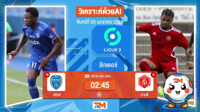 AI น้อง ball7m  วิเคราะห์ฟุตบอลลีกเดอซ์ ระหว่าง ทรัวส์ พบ อานซี