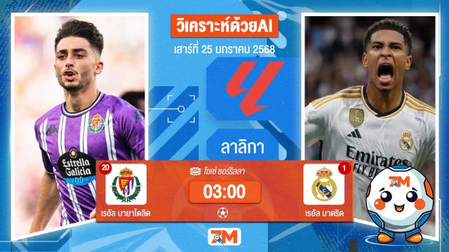 AI น้อง ball7m วิเคราะห์ฟุตบอลลาลิกา ระหว่าง เรอัล บายาโดลิด พบ เรอัลมาดริด