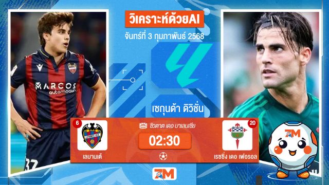 AI น้อง ball7m วิเคราะห์ฟุตบอลเซกุนด้า ดิวิชั่น ระหว่าง เลบานเต้ พบ เรซซิ่งเดอเฟอรอล