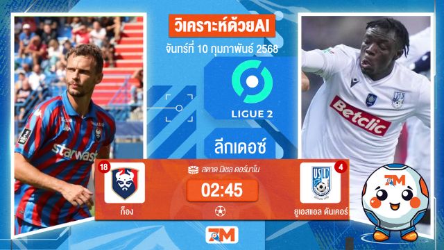 AI น้อง ball7m วิเคราะห์ฟุตบอลลีกเดอซ์ ระหว่าง ก็อง พบ ยูเอสแอลดันเคอร์