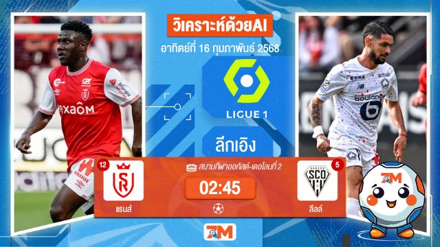 AI น้อง ball7m วิเคราะห์ฟุตบอลลีกเอิง ฝรั่งเศส ระหว่าง แรนส์ พบ ลีลล์
