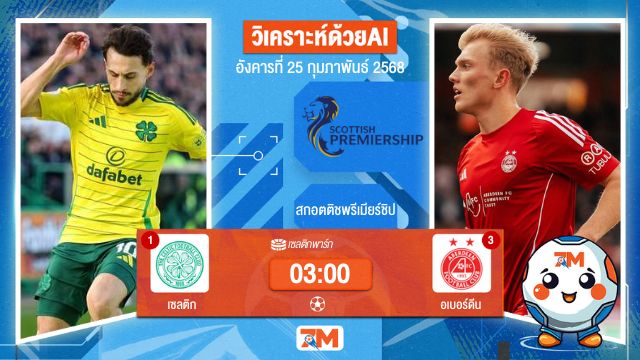 AI น้อง ball7m วิเคราะห์ฟุตบอลสกอตติชพรีเมียร์ชิป ระหว่าง เซลติก พบ อเบอร์ดีน