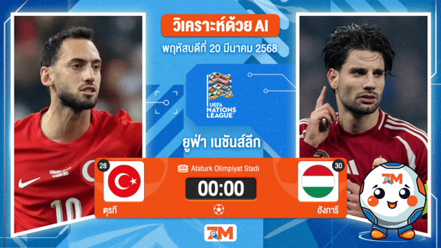 วิเคราะห์ฟุตบอลยูฟ่าเนชันส์ลีก ลีก บี ระหว่าง ตุรกี พบ ฮังการี รอบ 8 ทีมสุดท้าย เกมที่ 1