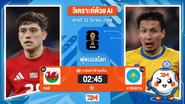 วิเคราะห์ฟุตบอลฟุตบอลโลก รอบคัดเลือก โซนยุโรป ระหว่าง เวลส์ พบ คาซัคสถาน