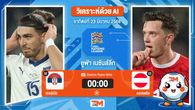 วิเคราะห์ฟุตบอลยูฟ่าเนชันส์ลีก ระหว่าง เซอร์เบีย พบ ออสเตรีย