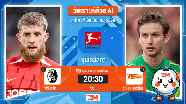 วิเคราะห์ฟุตบอล บุนเดสลีกา ระหว่าง ไฟร์บวร์ก พบ ยูเนี่ยน เบอร์ลิน