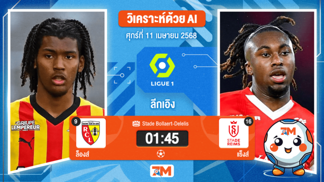 วิเคราะห์ฟุตบอล ลีกเอิง ฝรั่งเศส ระหว่าง ล็องส์ พบ แร็งส์