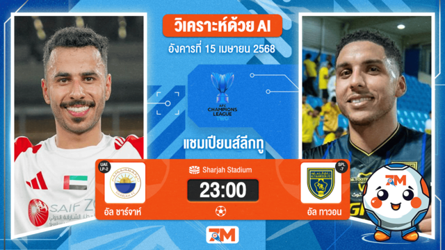 วิเคราะห์ฟุตบอล เอเอฟซี แชมเปี้ยนส์ลีก อีลิท ทู ระหว่าง อัล ชาร์จาห์ พบ อัล ทาวอน