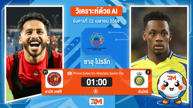 วิเคราะห์ฟุตบอล ซาอุดิ โปรเฟสชั่นแนล ลีก ระหว่าง อัล ดาฮัม พบ อันนัศร์