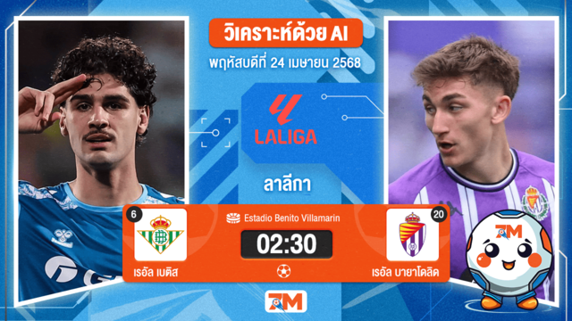 วิเคราะห์ฟุตบอล ลาลิกา ระหว่าง เรอัล เบติส พบ เรอัล บายาโดลิด