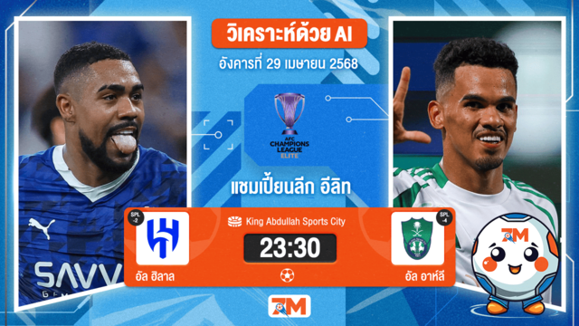 วิเคราะห์ฟุตบอล เอเอฟซี แชมเปี้ยนส์ลีก อีลิท ระหว่าง อัล ฮิลาล พบ อัล อาห์ลี