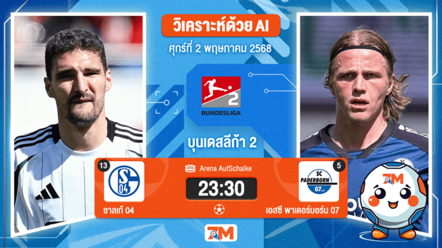 วิเคราะห์ฟุตบอล บุนเดสลีก้า 2 เยอรมัน ระหว่าง ชาลเก้ 04 พบ เอสซี พาเดอร์บอร์น 07
