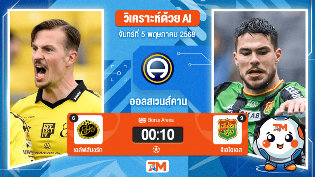 วิเคราะห์ฟุตบอล ออลสเวนส์คาน ระหว่าง เอล์ฟส์บอร์ก พบ จีเอไอเอส