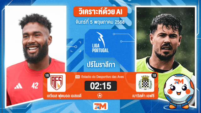 วิเคราะห์ฟุตบอล ปรีไมราลีกา ระหว่าง เอวีเอส ฟุตบอล เอสเอดี พบ เบาวิสต้า เอฟซี