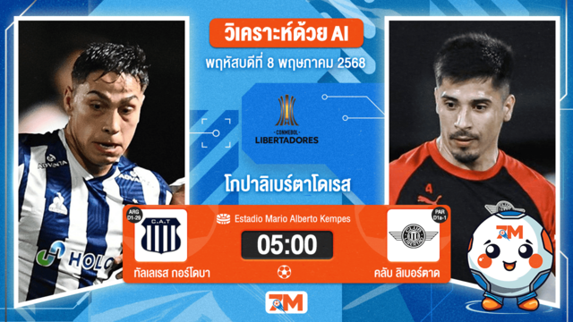 วิเคราะห์ฟุตบอล โกปาลิเบร์ตาโดเรส ระหว่าง ทัลเลเรส กอร์โดบา พบ ลิเบอร์ตาด อาซันซิออง