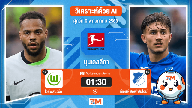 วิเคราะห์ฟุตบอล บุนเดสลีกา ระหว่าง โวล์ฟสบวร์ก พบ ทีเอสจี ฮอฟเฟนไฮม์