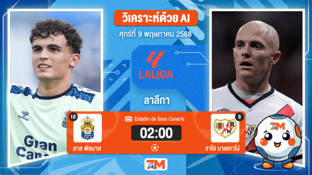 วิเคราะห์ฟุตบอล ลาลิกา ระหว่าง ลาส พัลมาส พบ ราโย่ บาเยกาโน่
