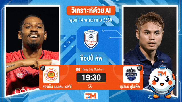 วิเคราะห์ฟุตบอล ชิงแชมป์สโมสร อาเซียน ระหว่าง กง อัน ฮานอย พบ บุรีรัมย์ ยูไนเต็ด