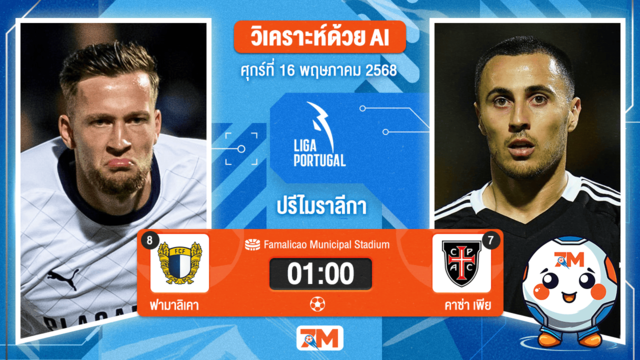 วิเคราะห์ฟุตบอล ปรีไมราลีกา ระหว่าง ฟามาลิเคา พบ คาซ่า เพีย เอซี
