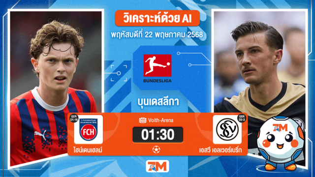 วิเคราะห์ฟุตบอล บุนเดสลีก้า 2 เยอรมัน ระหว่าง ไฮน์เดนเฮลม์ พบ เอสวี  เอลเวอร์เบริ์ก