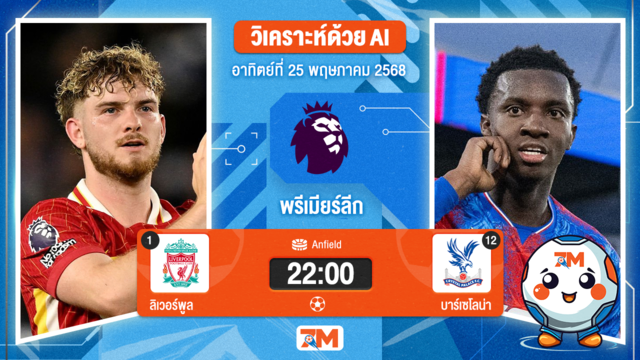 วิเคราะห์ฟุตบอล พรีเมียร์ลีก ระหว่าง ลิเวอร์พูล พบ คริสตัล พาเลซ