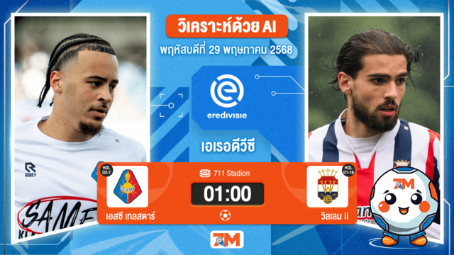 วิเคราะห์ฟุตบอล ฮอลแลนด์ จูปิแลร์ลีก ระหว่าง เอสซี เทลสตาร์ พบ วิลเลม 2