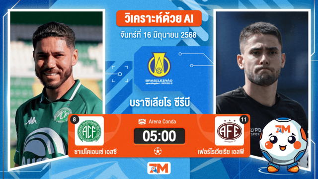 วิเคราะห์ฟุตบอล คัมปิโอนาโต บราซิเลียโร ซีรีบี ระหว่าง ชาเปโคเอนเซ่  เอสซี พบ เฟอร์โรเวียเรีย เอสพี