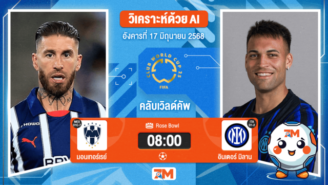 วิเคราะห์ฟุตบอล ฟีฟ่าคลับเวิลด์คัพ ระหว่าง มอนเทอร์เรย์ พบ อินเตอร์ มิลาน