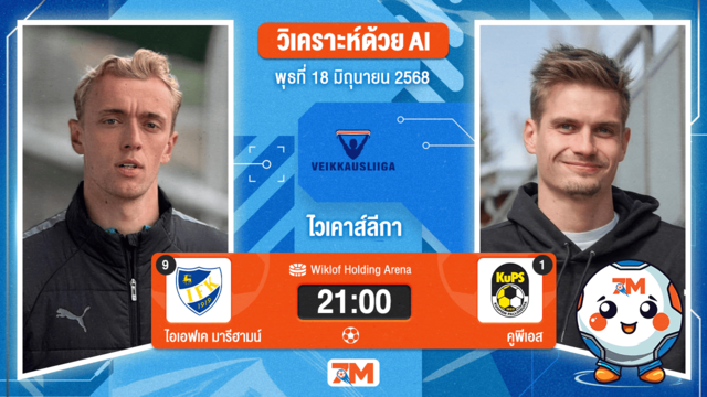 วิเคราะห์ฟุตบอล ไวเคาส์ลีกา ระหว่าง ไอเอฟเค มารีฮามน์ พบ คูพีเอส