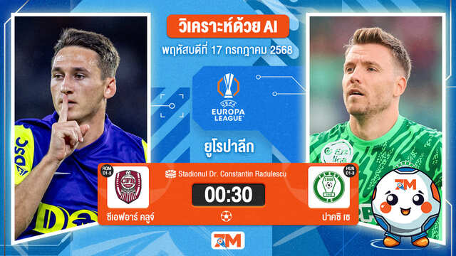 วิเคราะห์ฟุตบอล ยูฟ่ายูโรปาลีก ระหว่าง ซีเอฟอาร์ คลูจ์ พบ ปาคซิ เซ